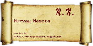 Murvay Neszta névjegykártya